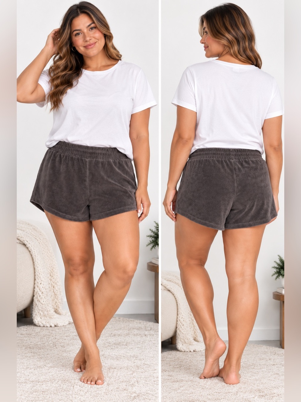 CozyChic Terry Women’s Shorts — Charcoal 2X
